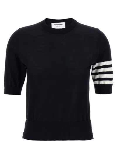 Thom Browne 4-bar Wool T-shirt In Black