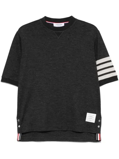 Thom Browne 4-bar Virgin Wool Jersey T-shirt In Gray