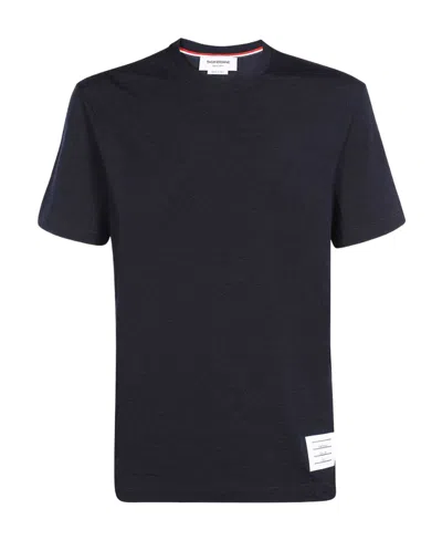 THOM BROWNE THOM BROWNE LOGO PATCH CREWNECK T-SHIRT