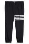 Thom Browne Striped Cotton-twill Straight-leg Pants In Navy