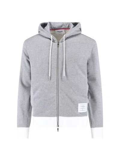 Thom Browne 4-bar" Zip Hoodie - Grey In Gray