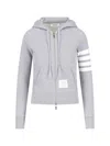 Thom Browne 4-bar Zip Sweatshirt In Gray