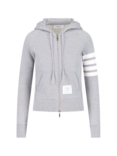 Thom Browne 4-bar Zip Sweatshirt In Gray