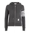 Thom Browne 4-bar Stripe Zip-fastening Hoodie In Grey
