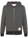 Thom Browne 4-bar Zip-up Hoodie In Grey