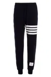 Thom Browne Pantalone Jogging Con Stampa 4bar Stripe In Black