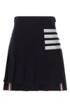 Thom Browne Back Pleated Mini Skirt With Striped Detail