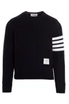 Thom Browne Engineered 4-bar Cotton Sweatshirt In Blue