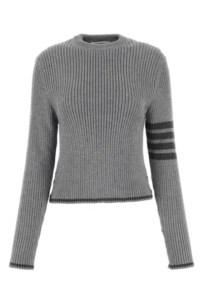 Thom Browne Baby Cable Cropped C In Ltgrey