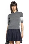 Thom Browne 4-par Polo In Merino Wool In Gray