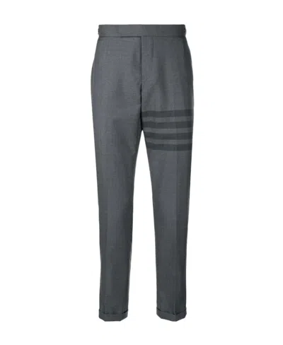 Thom Browne 4-piece Slim Casual Pants With Decorative Patterns In Black