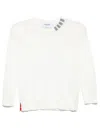 Thom Browne 4-stripe Detail Sweater In White