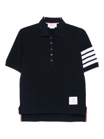 Thom Browne 4-stripe Sleeve Polo Shirt In Blue