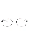 Thom Browne 49mm Rectangular Optical Frames In Navy Silver