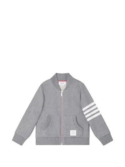 Thom Browne Kids' 4-bar Bomber Jacket In Gray