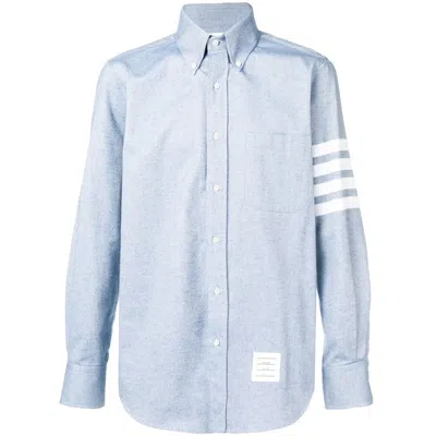 Thom Browne 4-bar Button-down Shirt In Blue
