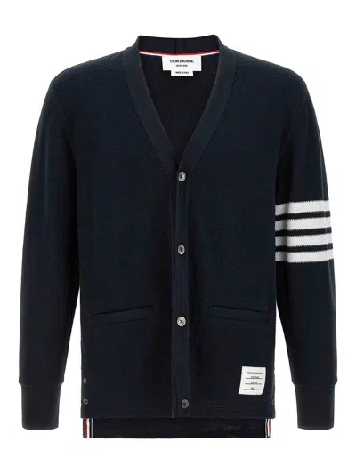 Thom Browne 4bar Cardigan In Blue