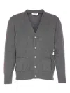 Thom Browne 4bar Cardigan In Grey