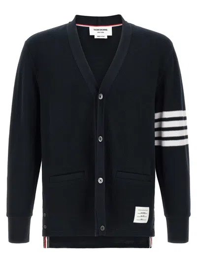 Thom Browne 4bar Cardigan Sweaters And Cardigans Blue In Black