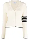 Thom Browne 4bar Cardigan In White