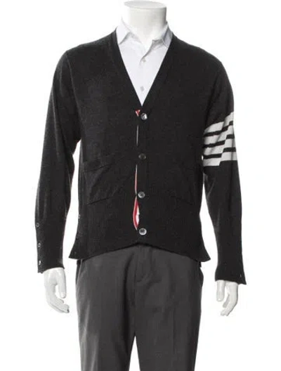 Pre-owned Thom Browne 4-bar Cashmere Cardigan In Gray