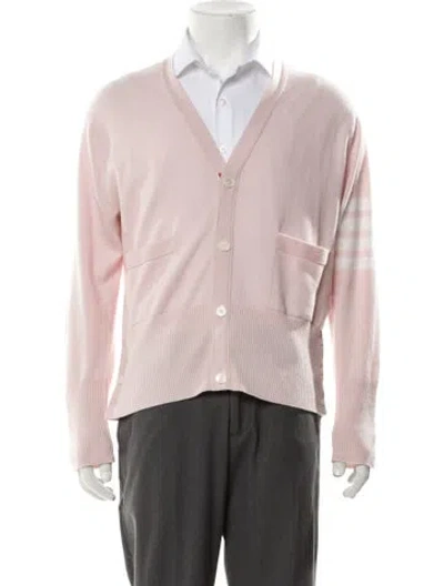 Pre-owned Thom Browne 4-bar Cashmere Cardigan In Pink