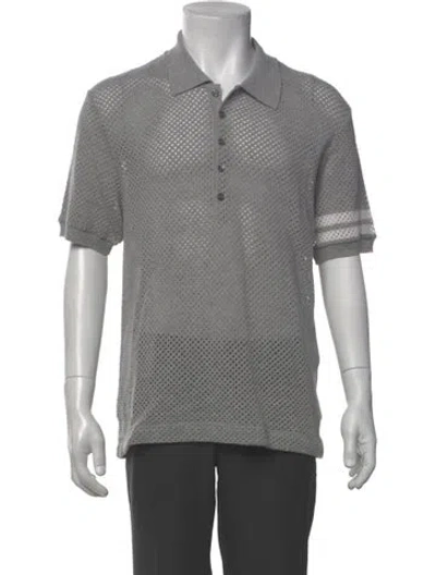 Pre-owned Thom Browne 4-bar Cashmere Polo Shirt In Grey
