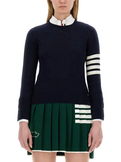 Thom Browne 4-bar Cashmere Pullover In Blue