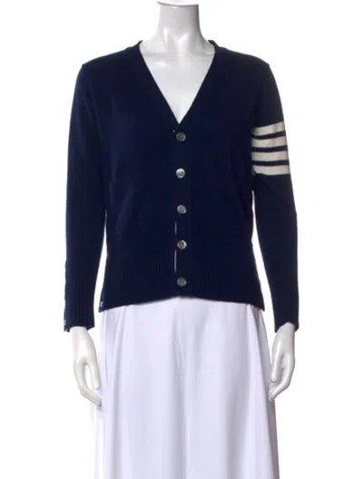 Pre-owned Thom Browne 4-bar Cashmere Sweater In Blue