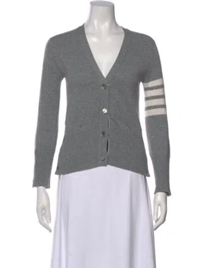 Pre-owned Thom Browne 4-bar Cashmere Sweater In Gray