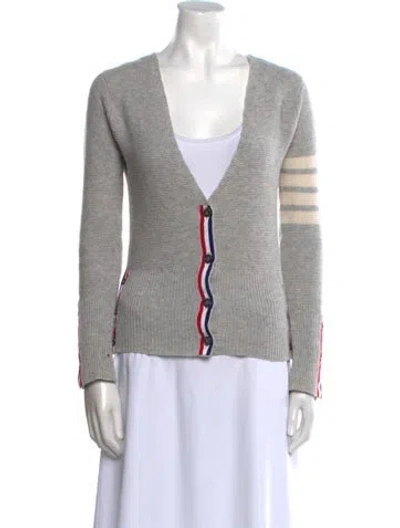 Pre-owned Thom Browne 4-bar Cashmere Sweater In Gray