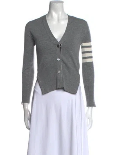 Pre-owned Thom Browne 4-bar Cashmere Sweater In Gray