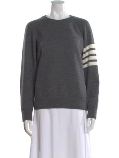 Pre-owned Thom Browne 4-bar Cashmere Sweater In Gray