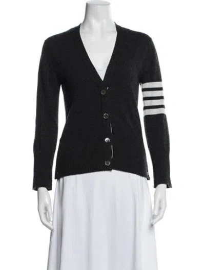 Pre-owned Thom Browne 4-bar Cashmere Sweater In Gray
