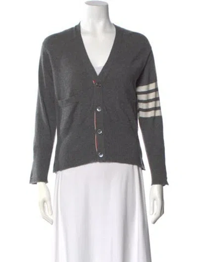 Pre-owned Thom Browne 4-bar Cashmere Sweater In Gray