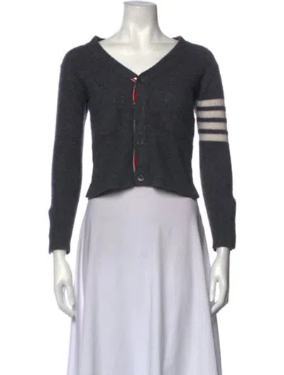 Pre-owned Thom Browne 4-bar Cashmere Sweater In Grey