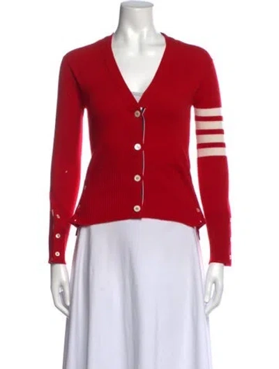 Pre-owned Thom Browne 4-bar Cashmere Sweater In Red