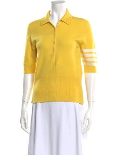 Pre-owned Thom Browne 4-bar Cashmere Sweater In Yellow