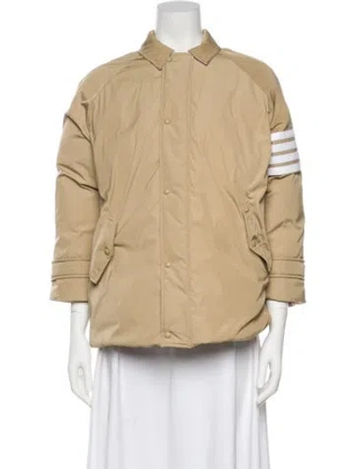 Pre-owned Thom Browne 4-bar Coat In Neutral