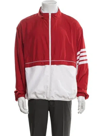 Pre-owned Thom Browne 4-bar Colorblock Pattern Jacket In Red