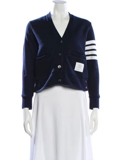 Pre-owned Thom Browne 4-bar Colorblock Pattern Sweater In Blue