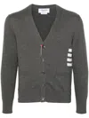 Thom Browne Signature Stripe Cotton Cardigan In Brown