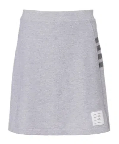 Thom Browne 4-bar Cotton Miniskirt In Brown