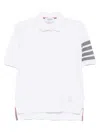 Thom Browne Hector 4-bar Short-sleeved Polo Shirt In White