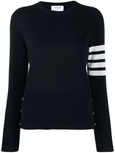 Thom Browne 4bar Cotton Sweater In Blue