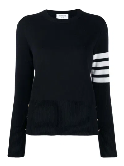 THOM BROWNE SUÉTER CUELLO REDONDO - AZUL