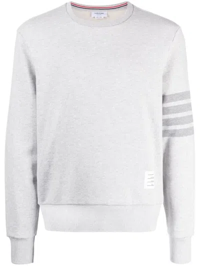 Thom Browne 4bar Cotton Sweater In Grey