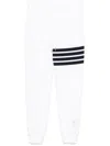 Thom Browne Tapered Striped Loopback Cotton-jersey Sweatpants In White