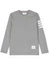 Thom Browne 4-bar Stripes Long-sleeved T-shirt In Grey