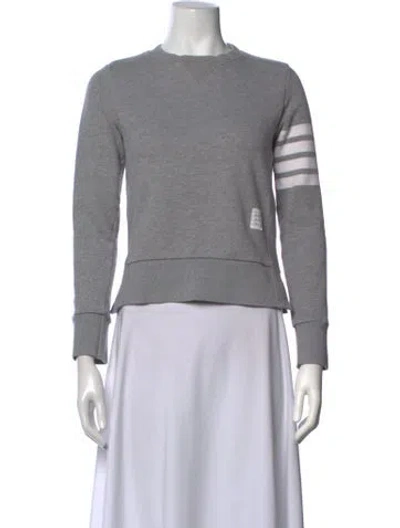 Pre-owned Thom Browne 4-bar Crew Neck Crew Neck Sweatshirt In Grey